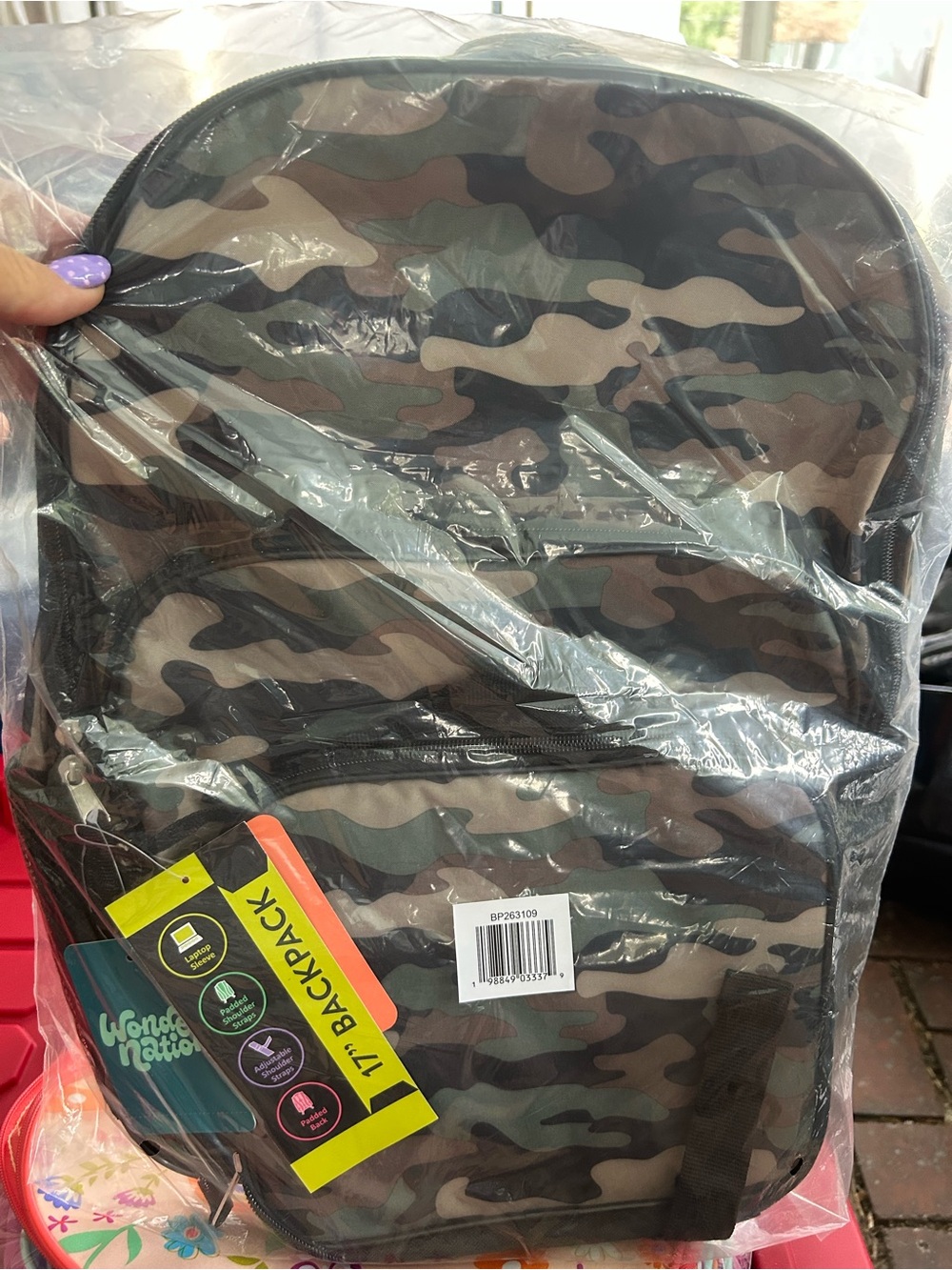 Camouflage 17" Backpack -